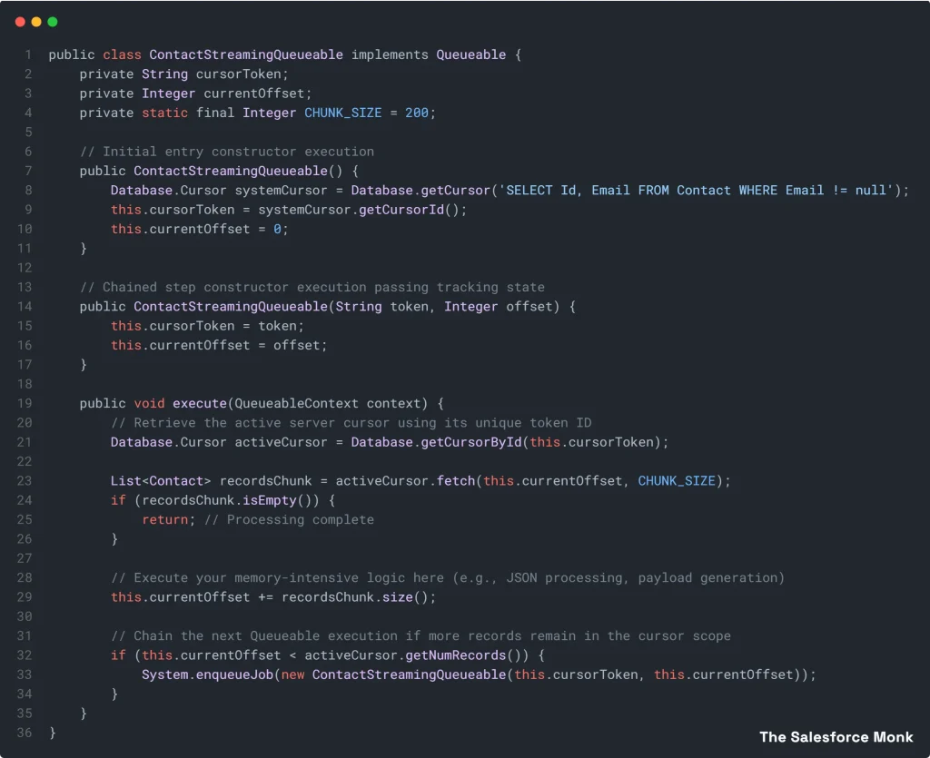 Apex Cursors vs. Batch Apex - Apex Cursors Code Apex Cursors vs. Batch Apex - Apex Cursors Code