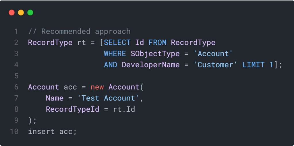 Correct Approach – Dynamic Query for Record Type ID
