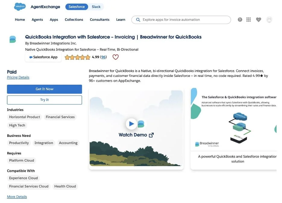 Salesforce Integration with QuickBooks Breadwinner Quickbooks